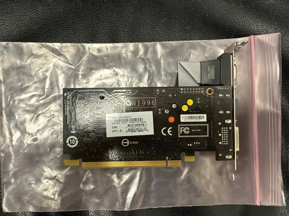 Tarjeta de video msi R5450 1GB SVGA DVI HDMI PCIe Foto 1 de 3