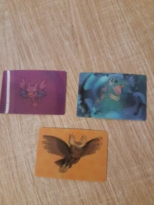 Pokemon Lot 3 3D Linsenkarten KELLOGG'S 2001 Italienisch Sprache NEAR MINT - Bild 1 von 2