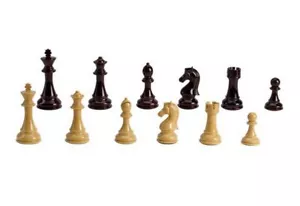 Deluxe Weighted Plastic Staunton Chessmen Burgundy & Beige Color 4.3" King - Picture 1 of 3