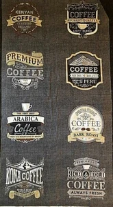 But First Coffee "Brew" Coffee Theme Panel By Deb Strain For Moda 46" X 22.5" - Picture 1 of 12