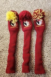 Vtg Set Of 3 Florida State Seminoles Golf Club Covers By HERE'S FRED Golf Co. - Picture 1 of 8
