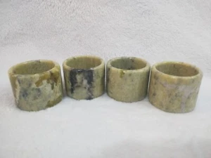 Marble Irish Set of 4 Napkin Holder Rings Vintage Solid Connemara Ireland - Picture 1 of 4