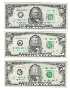 SERIES 1977 1988 1993 $50 CHICAGO NOTES YOUR CHOICE (LOT M43) - Picture 1 of 2