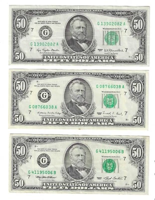 SERIES 1977 1988 1993 $50 CHICAGO NOTES YOUR CHOICE (LOT M43) - Image 1 of 2