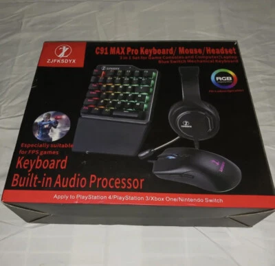 ZJFKSDYX C91MAXPro Gaming Keyboard & Mouse with Headset for N-Switch/Xbox - Image 1 of 4
