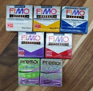 Lot of 5 FIMO Polymer Clay 2oz Bars 2 Primo Premium Oven Bake Clay Glitter - Picture 1 of 5