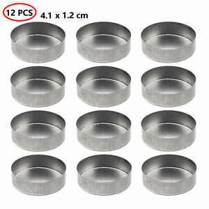 12Pcs Metal Candle Cup Tea Light Cups Candle Mold Case Holder Wax Containers Jar