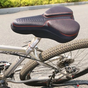 Comfort Soft Black Bike Seat Cover Bicycle Gel Padded Saddle MTB Cycling Cushion - Picture 1 of 14