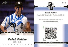 Caleb Potter Signed 2013 Leaf Perfect Game #248 Card Auto AU