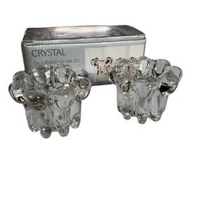 Crystal Candle Holder Alco 2 Piece Set  Votive And Tapered Candles - Picture 1 of 10