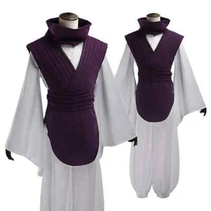 Cosplay Costume Purple Vest Neck Gaiter Belt White Elastic Pants Top Gift - Picture 1 of 19
