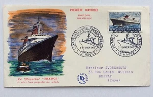 CGT French Line SS FRANKREICH FDC Poststempel 1962, Le Paquebot Frankreich, 2-3-1962 - Bild 1 von 9
