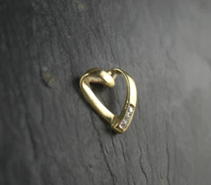 Anhänger Kette vergoldet Herz Zirkonia 925er Sterling Silber - Bild 1 von 2