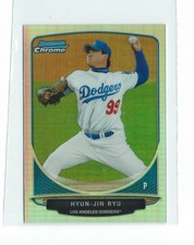 2013 Bowman Chrome Cream of the Crop Mini Refractor #LAD4 Hyun-Jin Ryu Dodgers