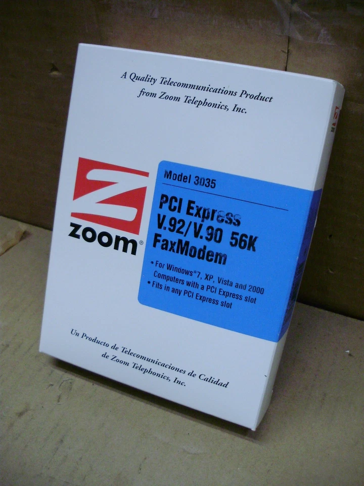 Zoom PCI Express V.92/V.90 56K Fax Modem Card, 3035-00-00G, Windows 7 Vista 2000 - Image 1 of 4