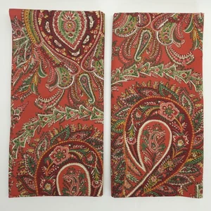 Pottery Barn Caroline Euro Sham Paisley Organic Cotton Boho Christmas NWOT 2pc - Picture 1 of 7