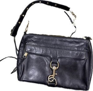 Tracolla Rebecca Minkoff Mac in pelle nera con ferramenta oro buone condizioni - Foto 1 di 4