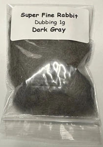 Natural SUPER FINE Rabbit Dubbing – DARK GRAY – 1g - Fly Tying Material - Picture 1 of 1