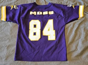 Camiseta de los Minnesota Vikings juvenil T4 niño pequeño púrpura #84 NFL fútbol Randy Moss difícil de encontrar - Imagen 1 de 10
