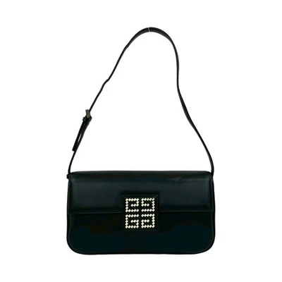 GIVENCHY 4G Logo Leather Genuine Mini Semi One Shoulder Bag Pochette Sacoche Bla - Image 1 of 4