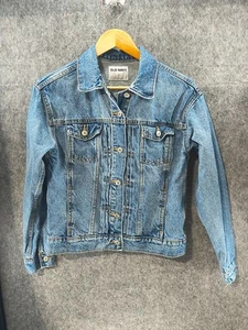 Old Navy Button up Jean Trucker Jacket Women's Sz S Blue Light Wash Denim w flaw - Picture 1 of 7