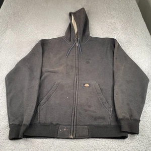 Dickies Thermal Waffle Hoodie Mens XL Black Sherpa Lined Full Zip Workwear - Picture 1 of 19