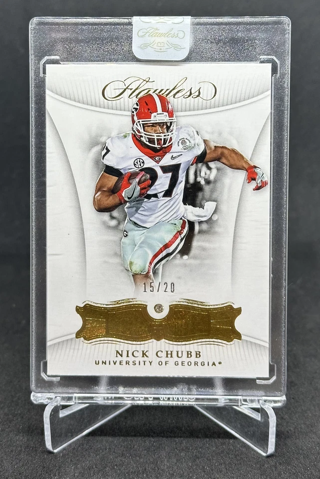 2018 Panini Flawless Nick Chubb Diamond Rookie #'d 15/20 UGA Browns Texans  - Image 1 of 4
