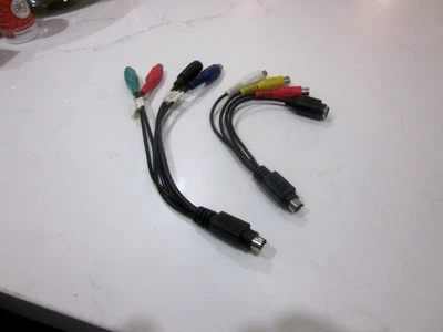 Qty (2 S-Video 7 Pin To 3 RCA Female RGB Component Cables For DVD TV HDTV VCR PC - Image 1 of 3