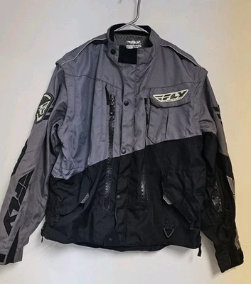 FLY RACING Patrol Motorcycle Jacket Men's MED Gray Black Mesh Back Rider - Image 1 of 4