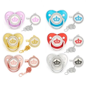 Bling Infant Soother Baby Pacifier Rose Gold Newborn Baby Dummy Dummy Silicone - Picture 1 of 12