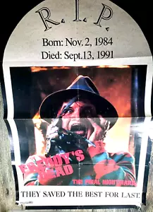 Freddys Dead The Final Nightmare Poster 1991 Krueger Headstone Elm Street HTF - Picture 1 of 9