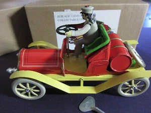 Tin Car Wind Car - Wind-up in latta stile "Ottone" riproduzione auto d'epoca - Foto 1 di 3