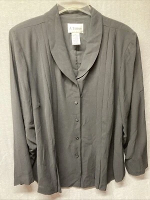 J Taylor Mujer 24W Blusa Chaqueta Negra Butt on Up Forrada Plisada Iglesia Carrera Foto 1 de 4