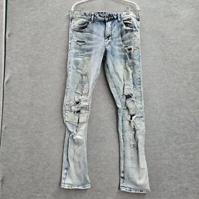 Pantalones de mezclilla Smoke Rise para hombre 36x32 ajustados rectos pintura envejecida salpicaduras ligeras Foto 1 de 4