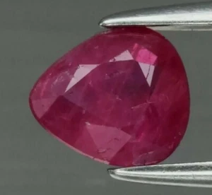 0.90Ct Rubí Natural Rojo Púrpura Sin Tratar Certificado Gemologic Incl(Ver Vídeo - Imagen 1 de 12