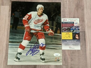 Archivo fotográfico firmado por Henrik Zetterberg 8x10 JSA certificado de autenticidad Detroit alas rojas Stanley Cup A - Imagen 1 de 3