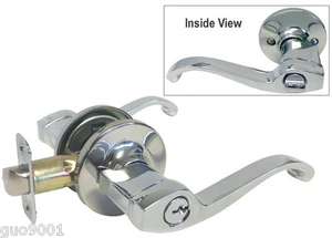 Ingresso ingresso cromo lucido maniglia a leva con chiave serratura porta Kwikset serrature porta - Foto 1 di 2