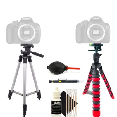 Trípode alto + trípode flexible + kit de accesorios de limpieza para Canon EOS 1300D 1200D Foto 1 de 4
