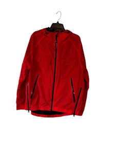Guess Woman Red Hooded Rain Hacket - Picture 1 of 15
