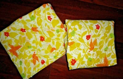 JUEGO DE SÁBANAS COMPLETAS VINTAGE MORGAN JONES PAPILLON MARIPOSAS FLORAL AMARILLO (2P) Foto 1 de 4