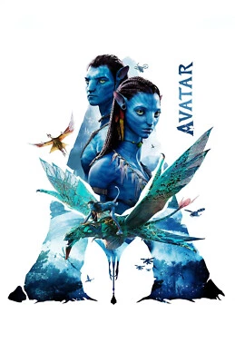 RICH HILL PRODUCTIONS AA0361 Avatar Disney Film By James Cameron 2009 White Movie Poster 11x17