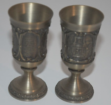 WMF 2x Zinnbecher Carl Spitzweg 1808-1885 H9cm Maler Metall Schnapsglas Zinn