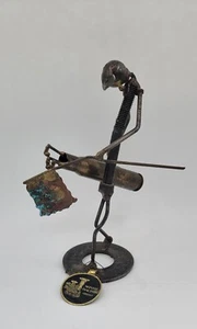 Sonny Dalton Golfer Sculpture Art Figurine Statue Welded Golf Course Green 8" - Picture 1 of 9