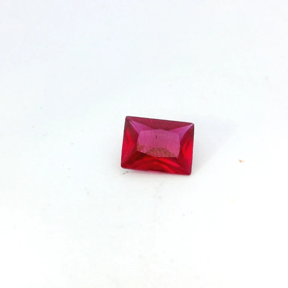 Pedra preciosa rubi solta corte esmeralda 2,63 ct criada em laboratório 9 x 7 mm - Imagem 1 de 4