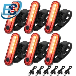 Luz Trasera LED USB Recargable Bicicleta Seguridad Ciclismo Advertencia Lámpara Trasera - Imagen 1 de 14