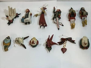 Vtg House of Hatten TWELVE DAYS OF CHRISTMAS 12 Ornaments Complete Denise Calla - Picture 1 of 24