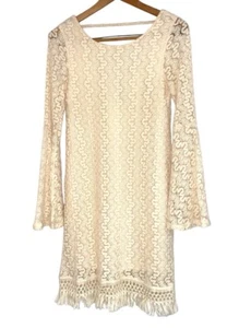 Elfenbein Spitze Overlay Cocktailkleid Medium Design Lab Lord & Taylor Coquette - Bild 1 von 9