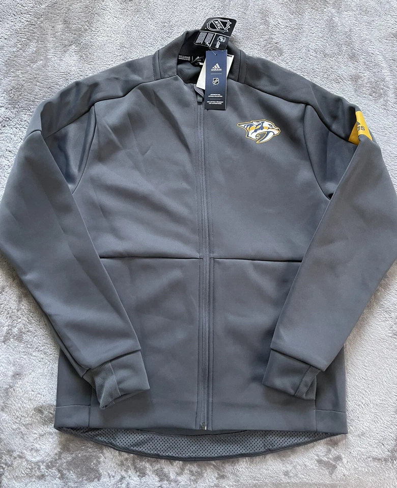 Adidas Mens Nashville Predators GameMode Bomber FZ Jacket Size Medium EB6562 NHL