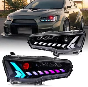 Faros LED RGB animación de arranque para Mitsubishi Lancer Ex Evo 2008-2020 - Imagen 1 de 10