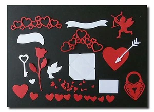 LOVE Icons, St Valentines, Cupid Die Cuts for Cards, Crafts,Anniversary,Birthday - Picture 1 of 1